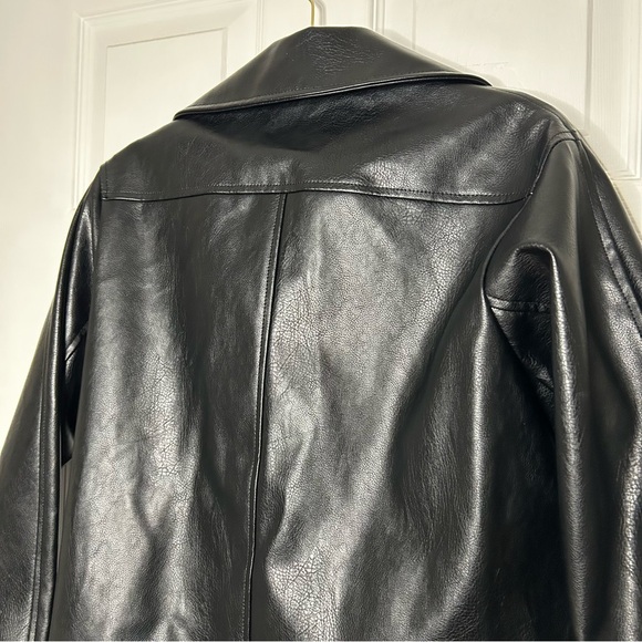 Anthropologie Maeve Oversized Faux-Leather Moto Jacket - Picture 10 of 13
